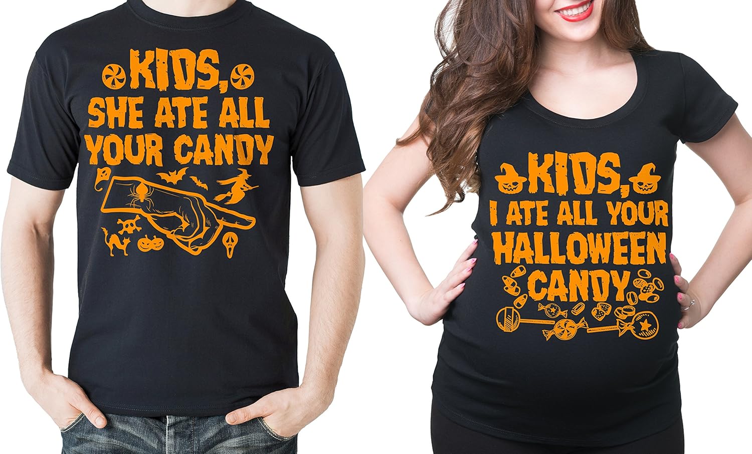 Funny halloween couple shirts Clearance