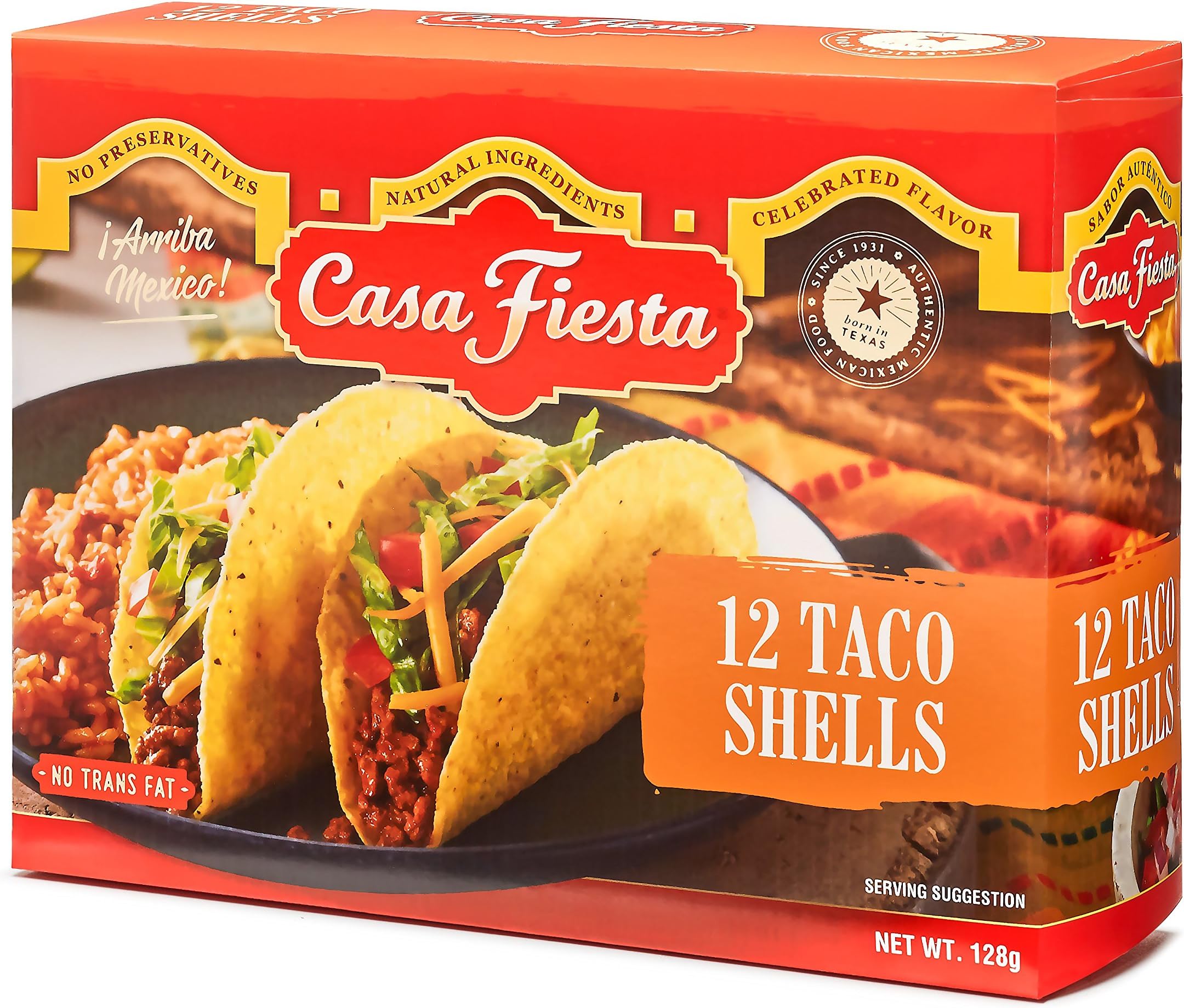 CASA FIESTA, Taco Shells, 12 Shells, Box, Pack of 3, Size 4.6 OZ