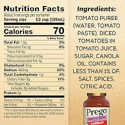 Prego Traditional Sensitive Recipe Low FODMAP Pasta