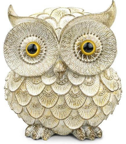 Statuette De Chouette En Métal Porte-bonheur - Figurine Réaliste Sage Et Vigilante - Décoration De Bureau, Maison - Cadeau Pour Amateurs D'oiseaux