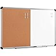 Amazon Basics Combo Magnetic Whiteboard Dry Erase Board/Cork Board, White/Yellow, 36" x 24"