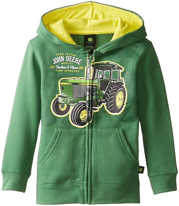 John Deere Little Boys' Tractors and Plows Fleece Child, Green, 5