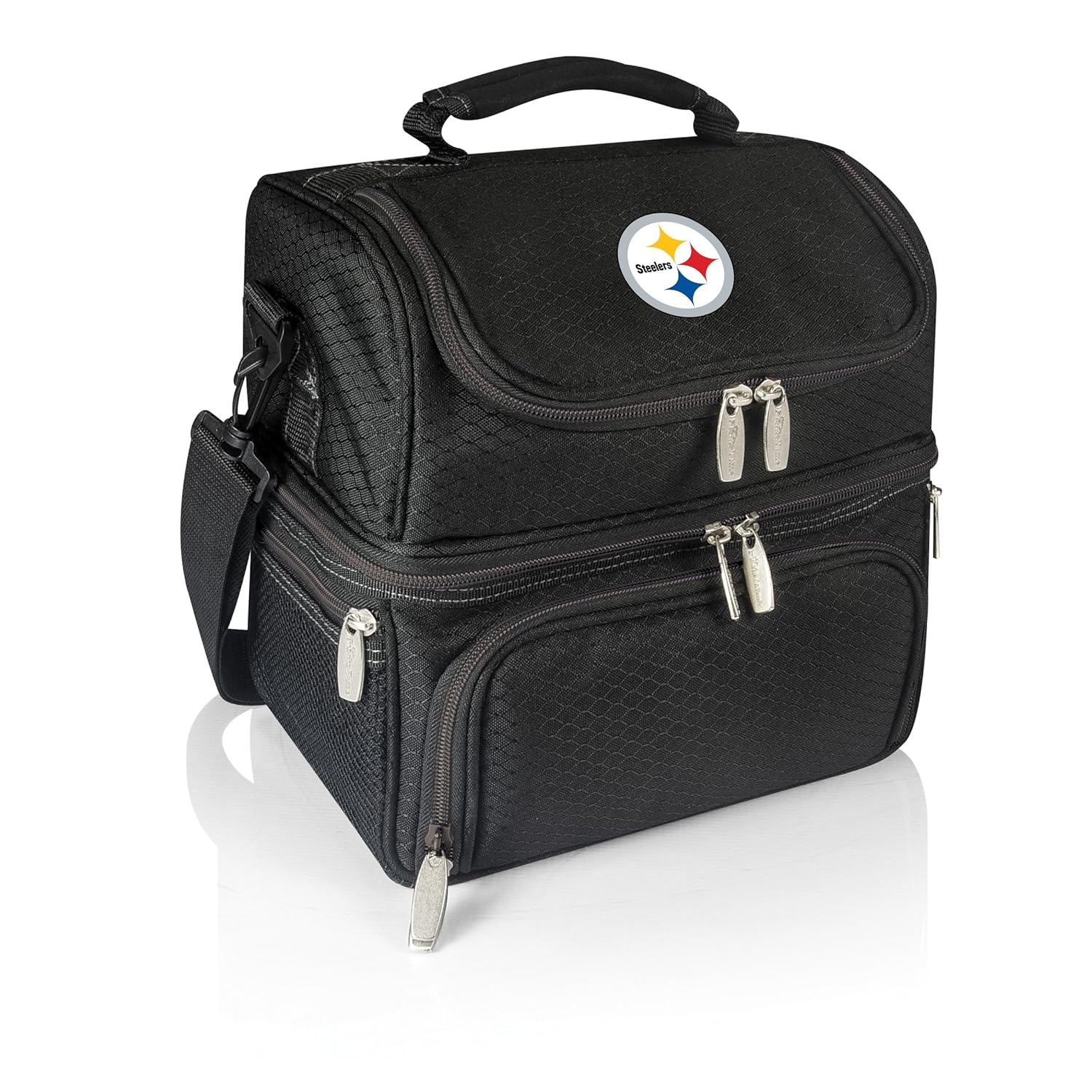 PICNIC TIME NFL Pittsburgh Steelers Pranzo Insulated Lunch Tote with Service for One Black