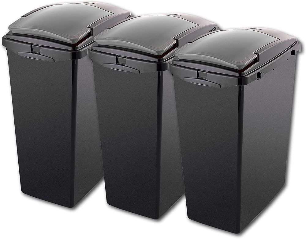 Addis Set of 3 40 Litre Recycling Bins Black Metallic UK Made 10 Year
