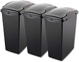 Addis Set of 3 40 Litre Recycling Bins Black Metallic UK Made 10 Year