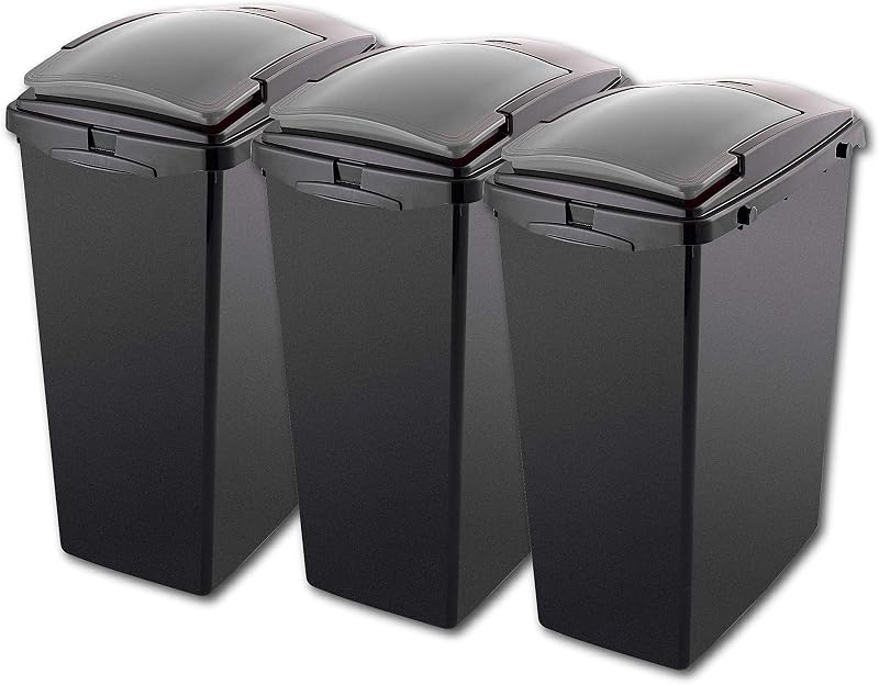 Addis Set of 3 40 Litre Recycling Bins Black Metallic UK Made 10 Year