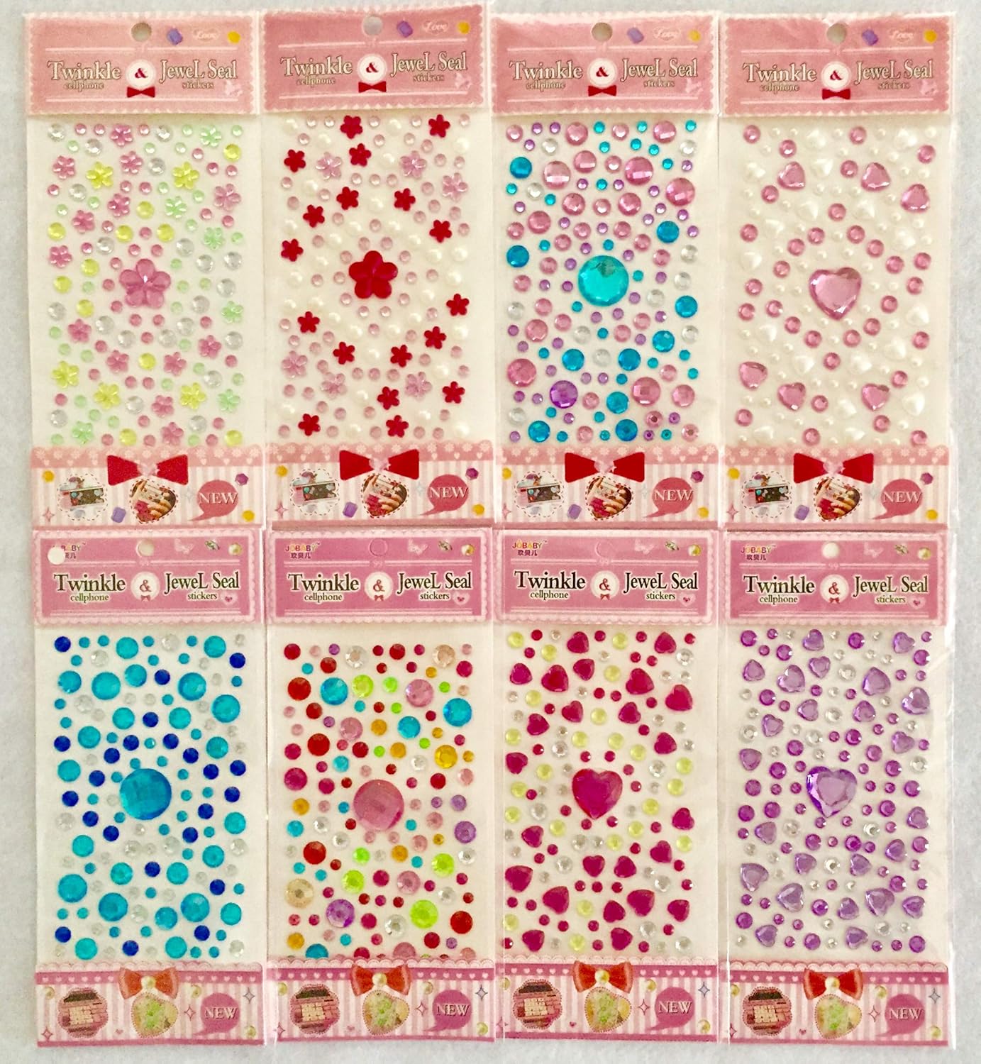 Amazon ジュエリーシール キラキラシール シール デコ ８シート 立体シール ステッカー ラインストーン 知育玩具 Ray Smile シール ステッカー おもちゃ