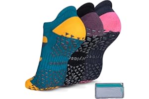 Hylaea Unisex Non Slip Socks with Grip for Yoga, Hospital, Pilates, Barre | Ankle, Cushioned
