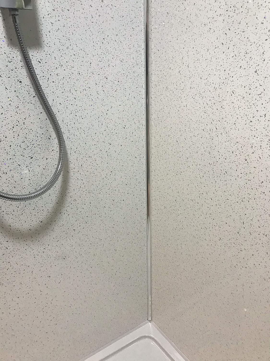 DBS White Sparkle 1m x 2.4m Shower Wall Panels Bathroom PVC Cladding Wet Wall, 100 x 240 cm - Image 5