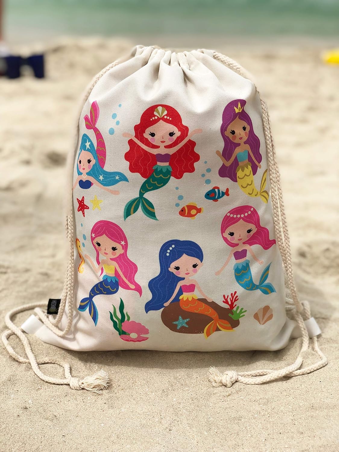 HECKBO Girls Mermaid Gym Bag, 40 x 32 cm, Printed on Both Sides and Machine Washable, Suitable for Sports School, Leisure - Image 3
