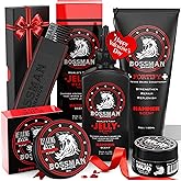 Bossman Complete Beard Kit – Men's Beard Oil Jelly, Fortifying Shower Conditioner, Balm, Mustache Wax & Comb – Beard Softener & Grooming Care – Men Gift Set (Hammer Scent)