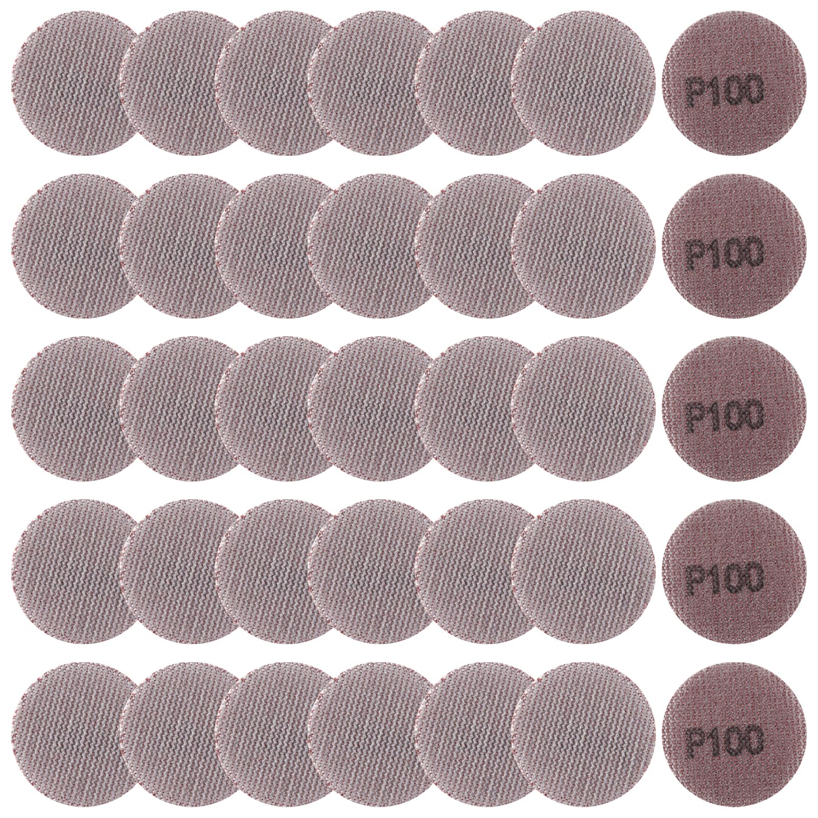LEONTOOL 2 Inch Mesh Abrasive Mesh Sandpaper Hook and Loop Sanding Discs 100 Grit, Pack of 35 Dust Free Net Sandpaper Abrasives Pads Drywall Sander Sandpaper for Metal, Wood, Composites