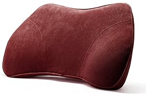 WENNEBIRD Model B Lumbar Support Pillow - Ergonomic Back Support, Fill The Gap Lower Back for Office Chair, Car, Sofa, Plane, Couch, Recliner - Red