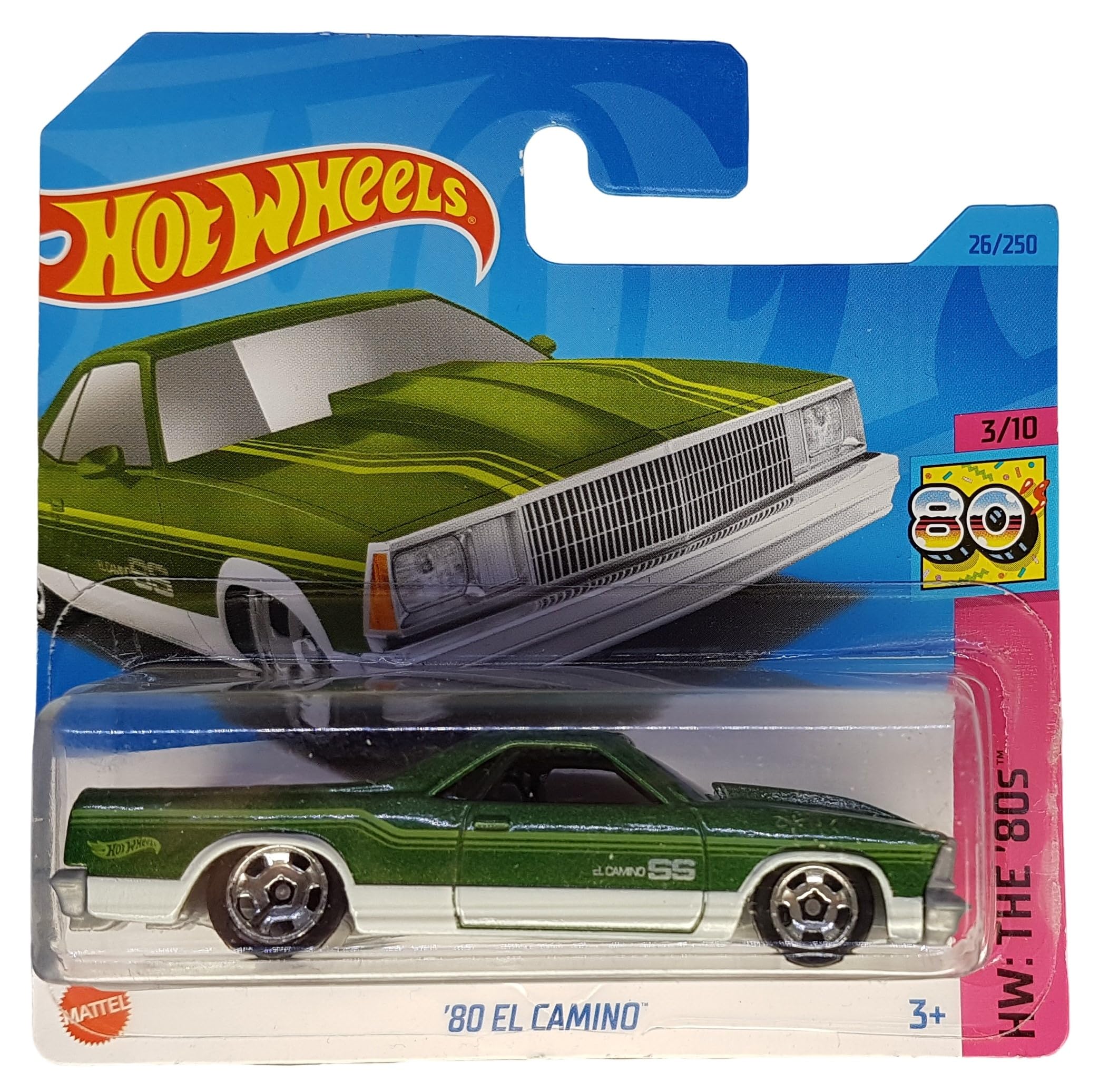 Hot Wheels - ´80 EL Camino - HW The ´80s 3/10 - HKJ61 - Short Card - GM - Dark Green Metallic - Mattel 2023 - 1:64