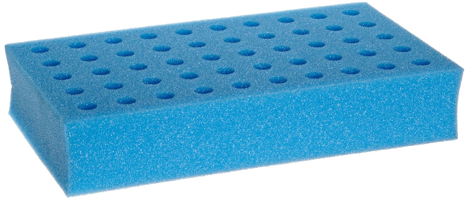 Talboys 945072 Foam Test Tube Rack for 12mm Tube, 50 Tube Capacity, Blue Science Lab Tube Racks