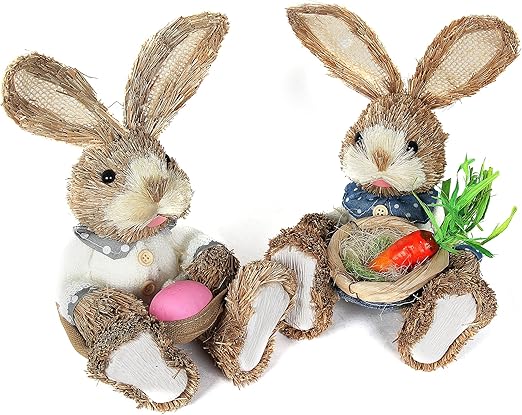 Amazon Com Soobuy Easter Bunny Decorations 11 Natural Sisal