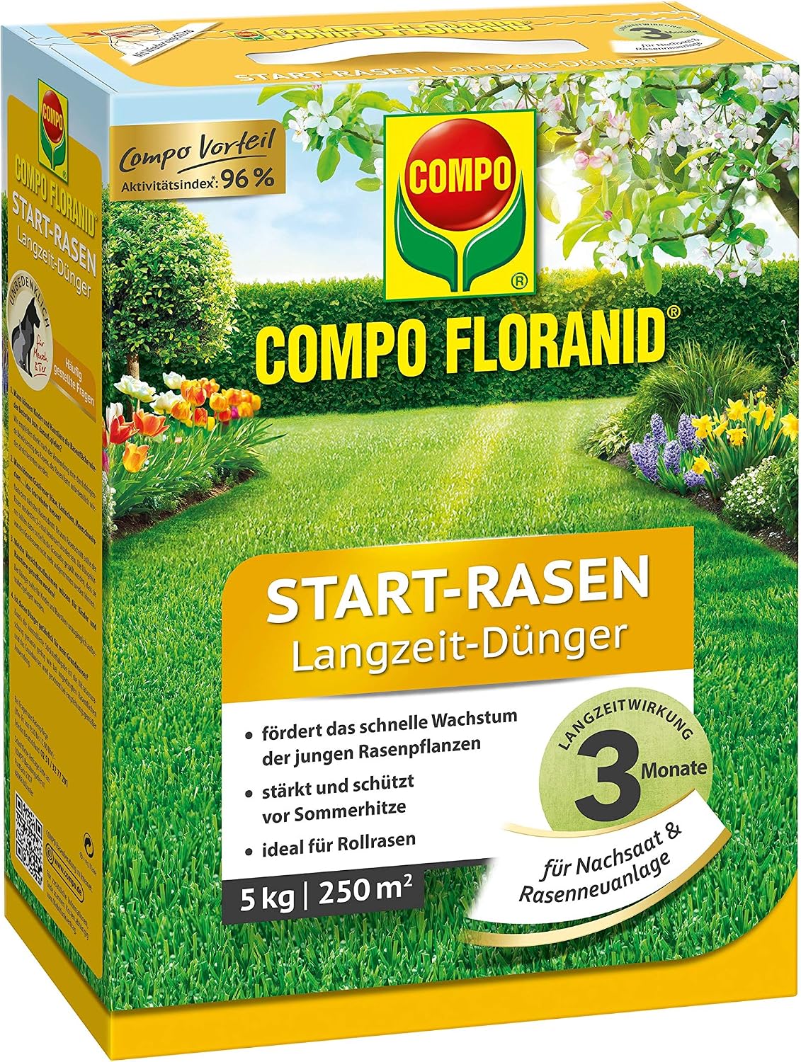 Compo floranid Start de césped largo tiempo de Abono 5 kg óptima ...