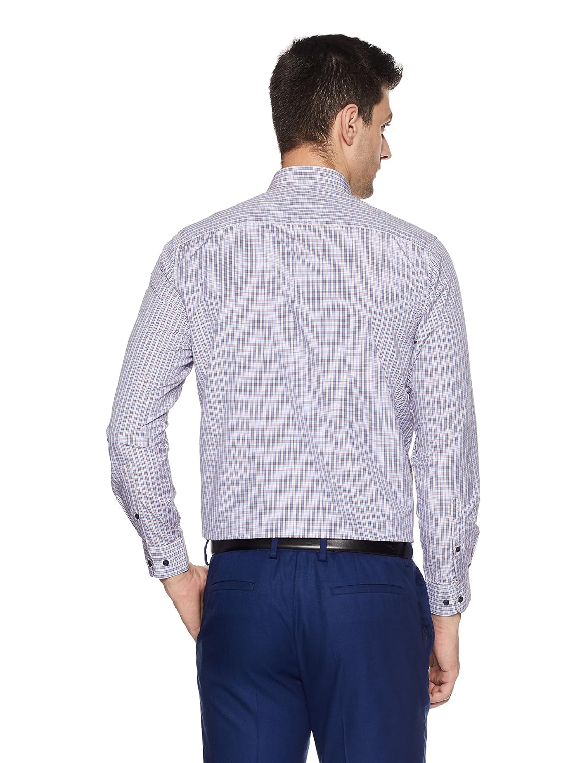 peter england men's checkered slim fit formal shirt