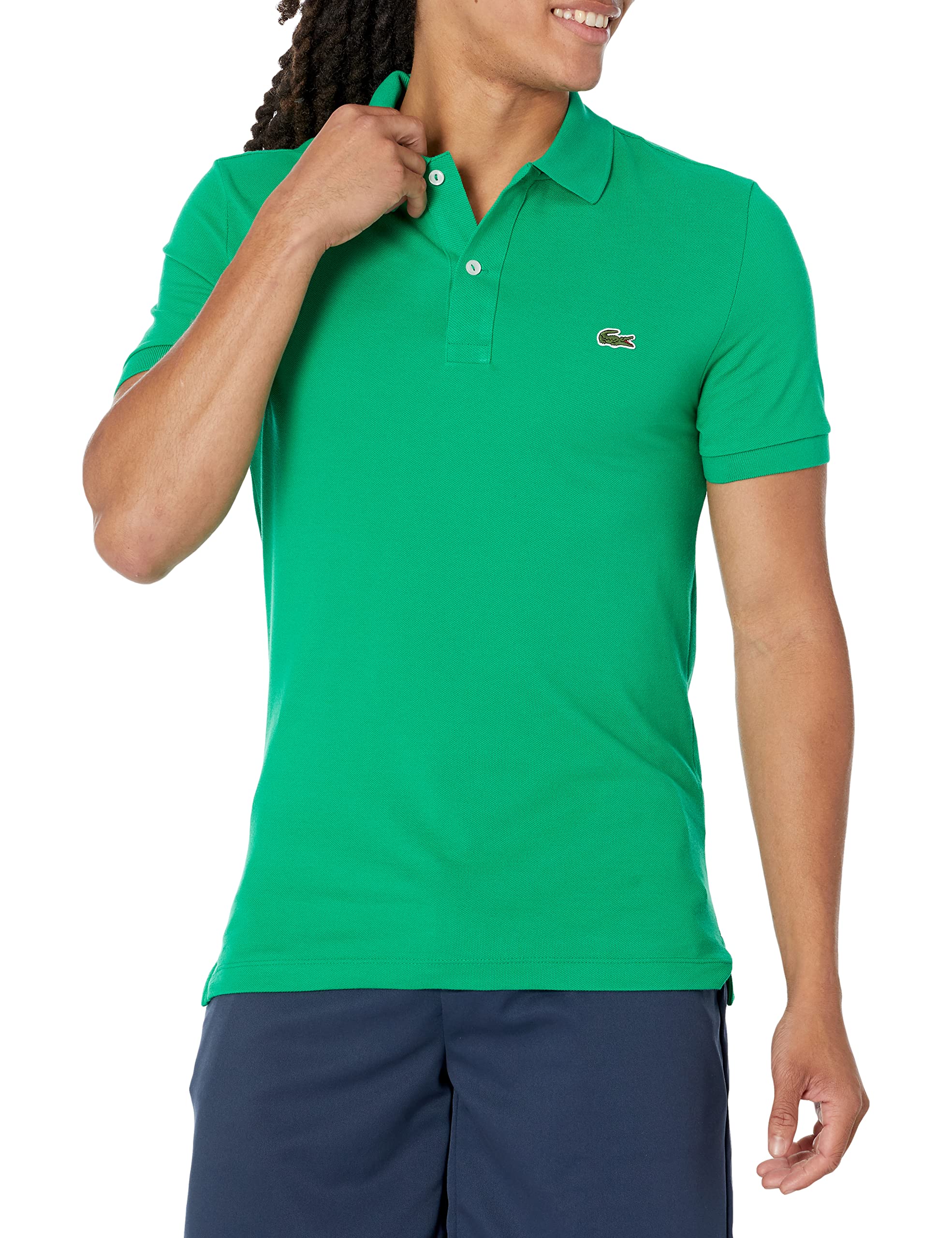 Lacoste Mens Men’s Short Sleeve Classic Pique Polo Shirt, Fluorine Green, Small