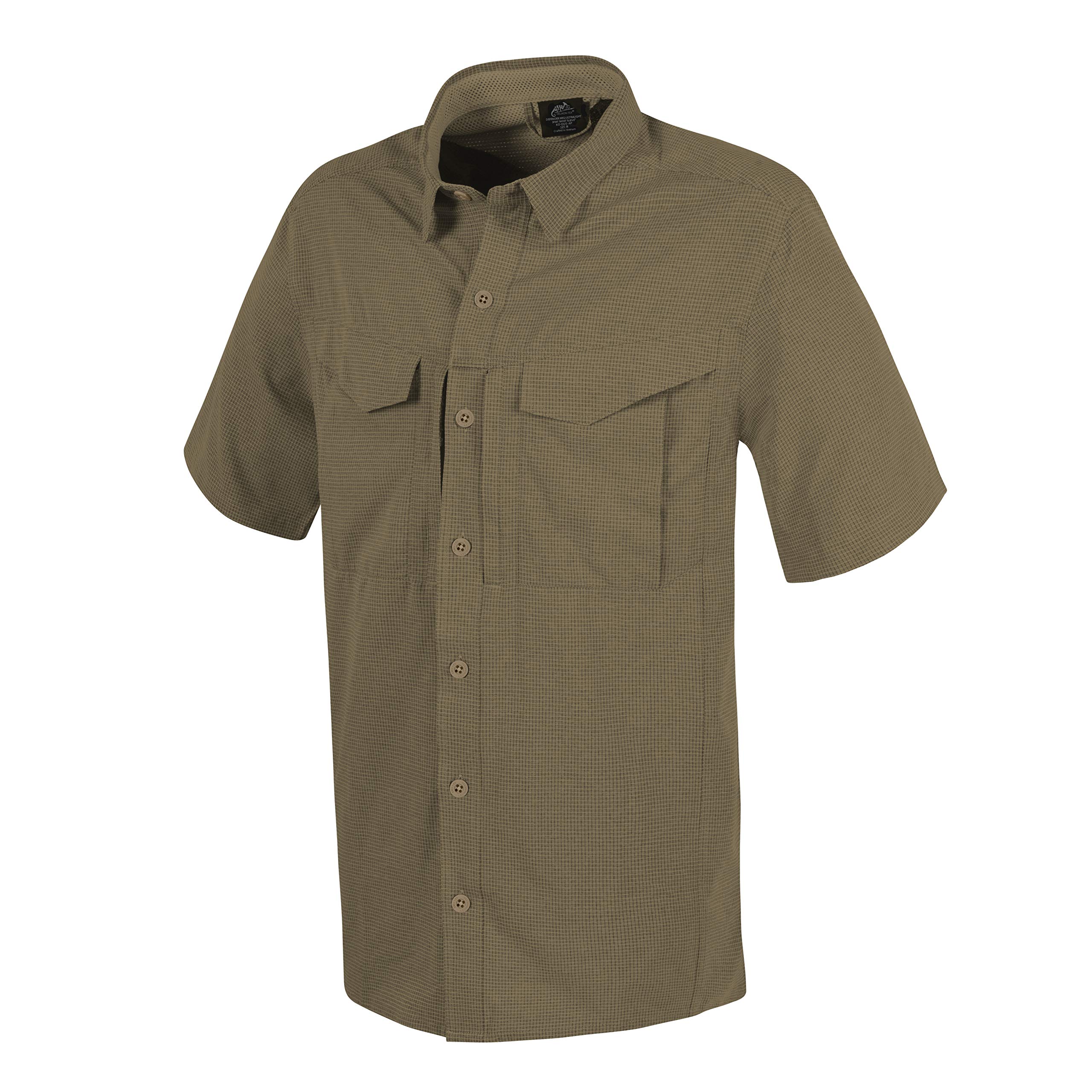 Photo 1 of Helikon-Tex Defender Mk2 Ultralight Men Button Down Short Sleeve Shirt - Silver Mink, Large - Casual Outdoor, Fishing, Hiking, Tactical Shirt