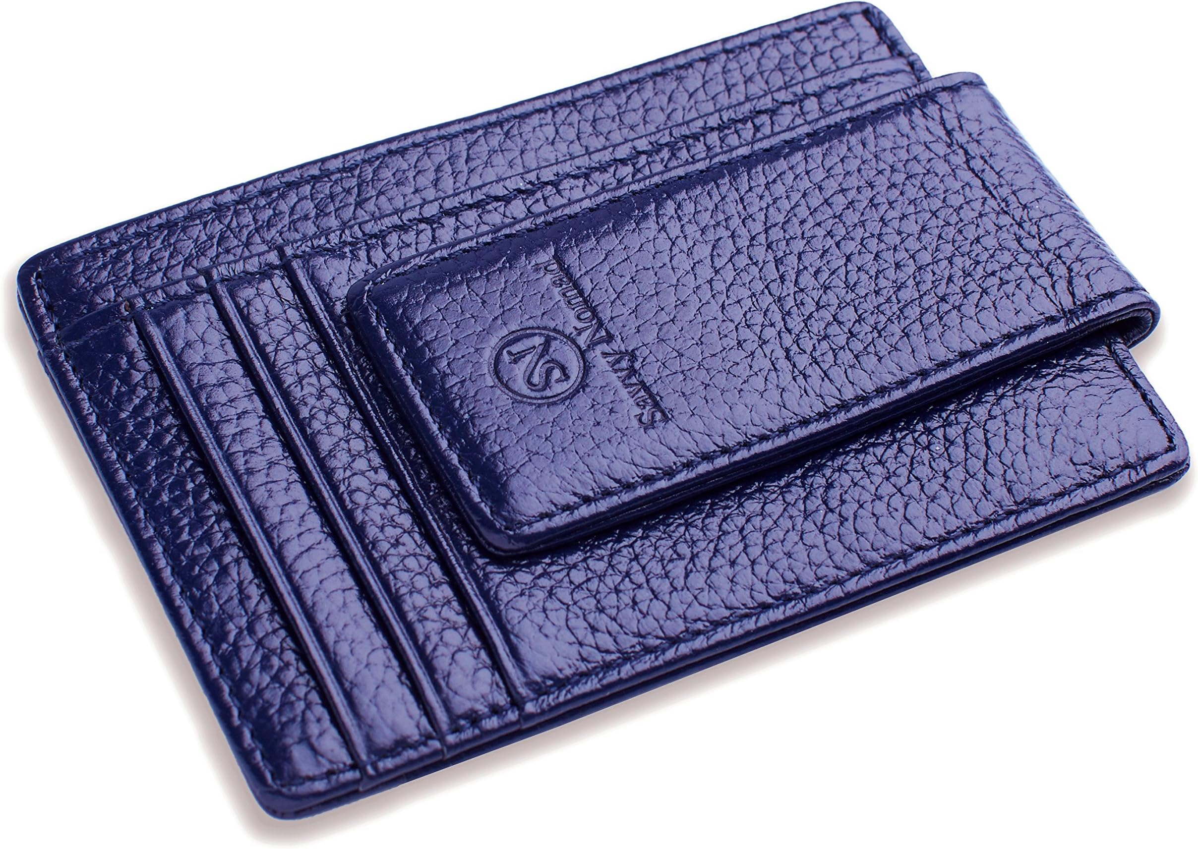 Money Clip Front Pocket Wallet Slim Minimalist RFID Blocking Leather Wallet with Strong Magnets