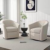 DREAMSIDEA Swivel Accent Chair Armchair, Modern Round Single Sofa Seating Comfy Reading Barrel Chairs for Living Room Bedroom