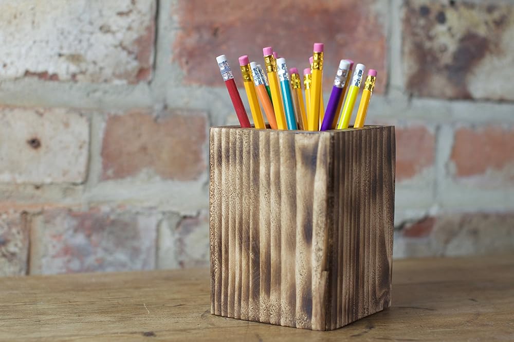 Wooden pen or pencil pot Amazon.co.uk Handmade