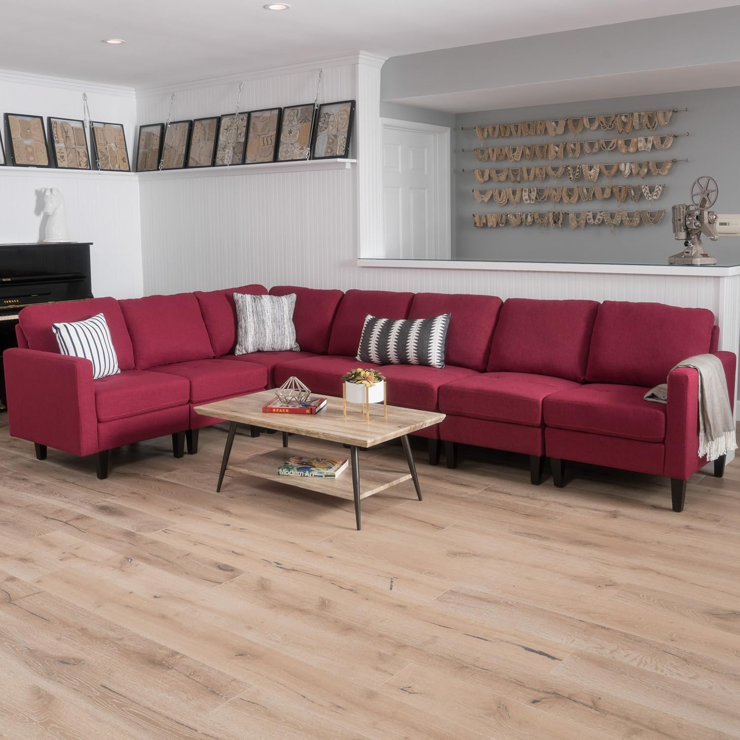 Best red fabric sectional sofa