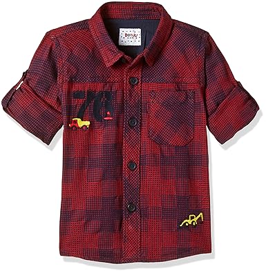 Baby Boys Plain Regular Fit Cotton Shirt