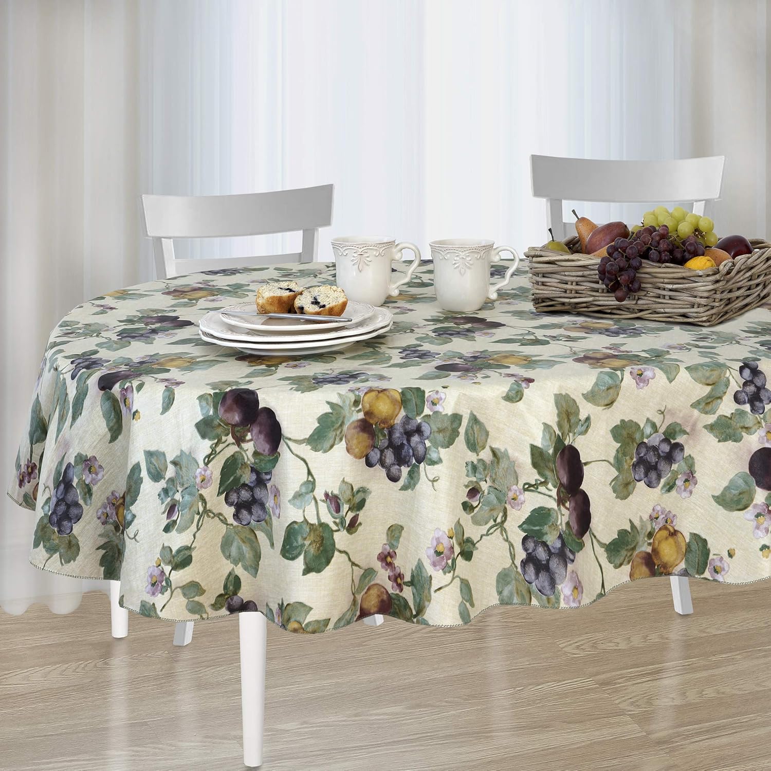 EVERYDAY LUXURIES Fresco Fruit Vinyl Placemats Kitchen Set of 4 Place