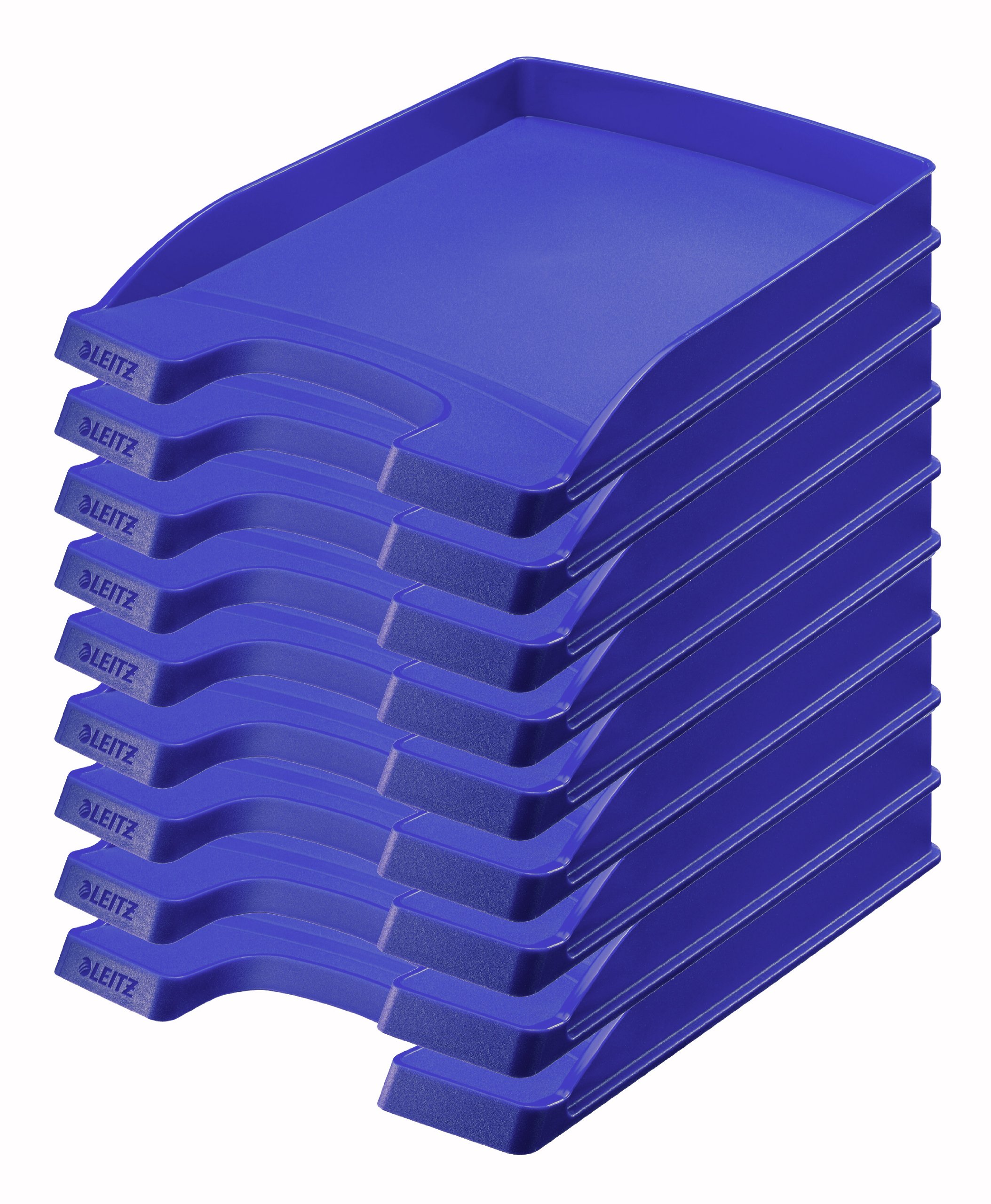 Leitz Plus Letter Tray Slim 35 mm – Pack of 10 Height 37 mm Dark Blue