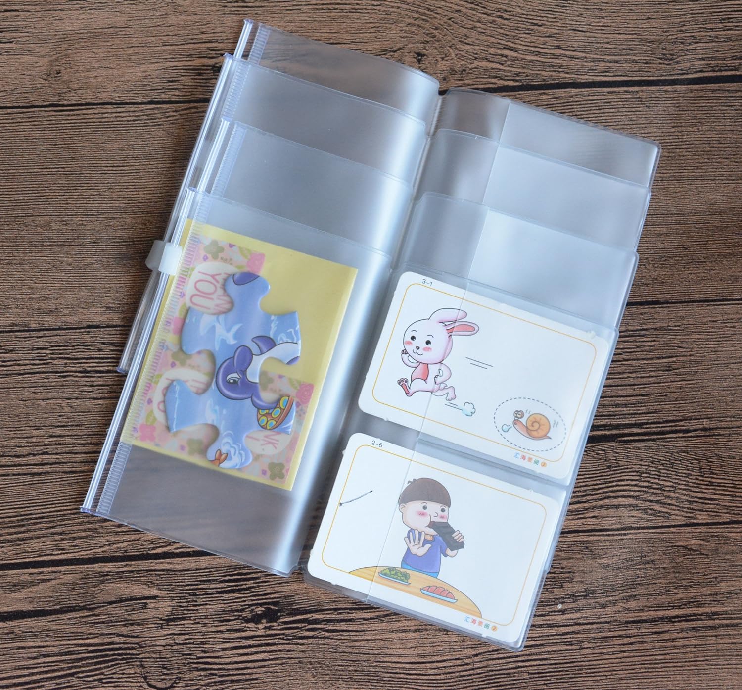 Funcoo Set of 4 Zipper Pocket Refill Pack Plastic Clear Inserts Pouch for Travelers Notebook (Passport Size)