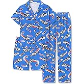 Tebbis Boys 3-Piece Soft Tee Shorts & Pants Pajama - Black Gaming Controllers Print Soft PJs Size 6-18