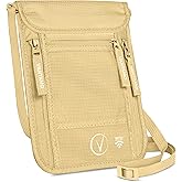 Vantamo Slim Passport Holder for Travel, RFID Protected Neck Wallet for Traveling Men & Women, Fits Phone, Documents & Cards