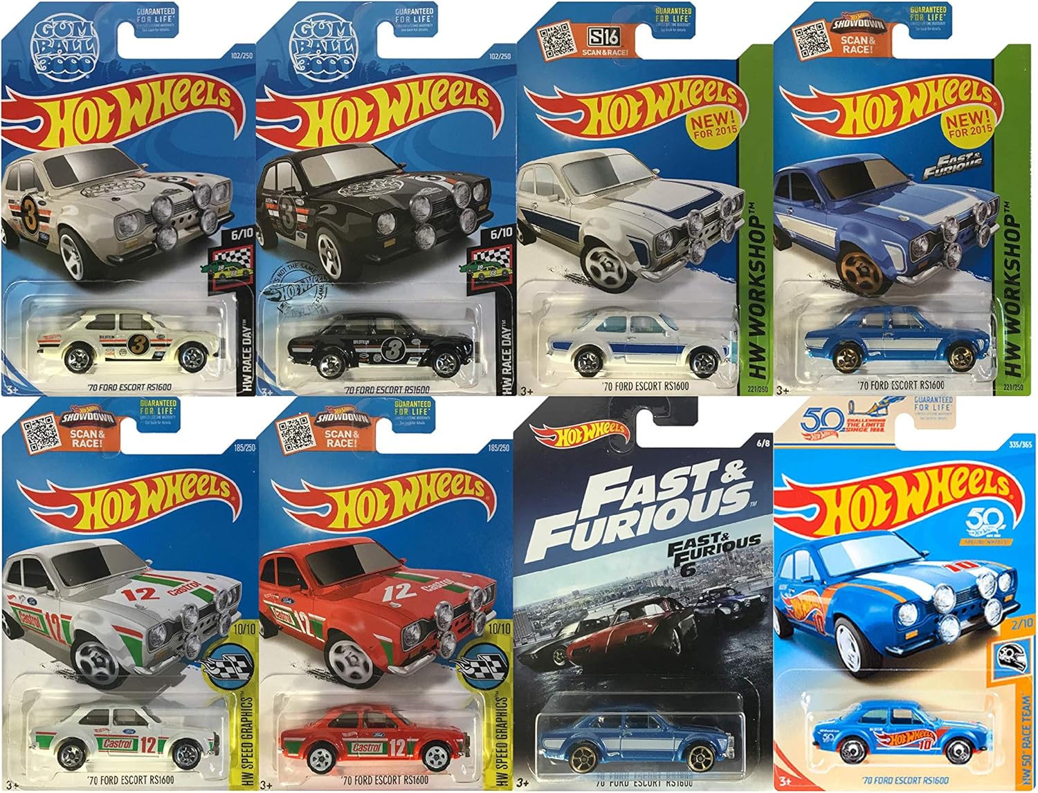 hot wheels 50th anniversary ford escort