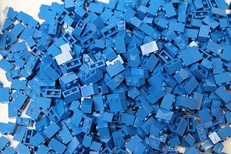 1000 QUIX Bausteine blau, 2x1 Noppen, kompatibel, passgenau, einzeln, lose