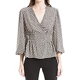 Max Studio Women's Smocked Waist V-Neck Blouse