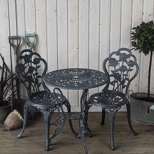 Lazy Susan™ London Rose 60cm Round 2 Seater Sandcast Aluminium