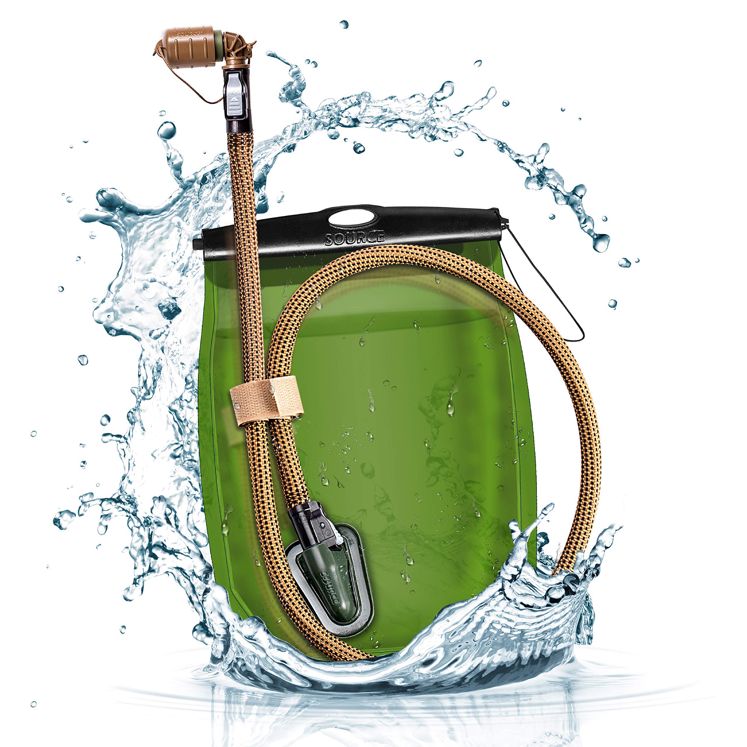 Source Hydration Pack 1 Liter Kangaroo with Molle Pouch Webbing for Easy Attachment to Tactical Vest or War Belt - Closed Cell Insulation Keeps Water Cool