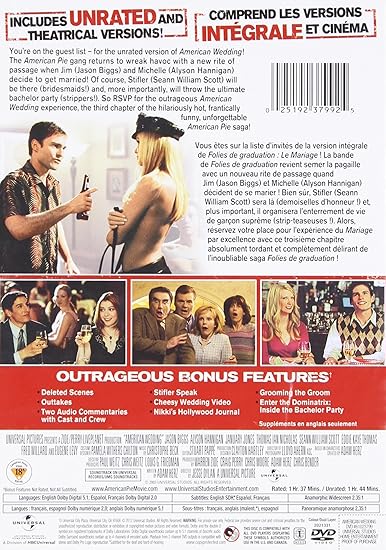 Amazon Com American Wedding Unrated Theatrical Versions Jason