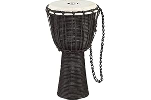 MEINL PERCUSSION Djembe Hand Drum Circle Instrument, Carved Mahogany Headliner Series — NOT MADE IN CHINA — African Mali Weave Ropes, 2-YEAR WARRANTY