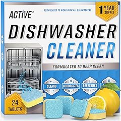 Dishwasher Cleaner And Deodorizer Tablets - 24 Pack Deep Cleaning Descaler Pods for Dish Washer Machine, Heavy Duty, Septic S