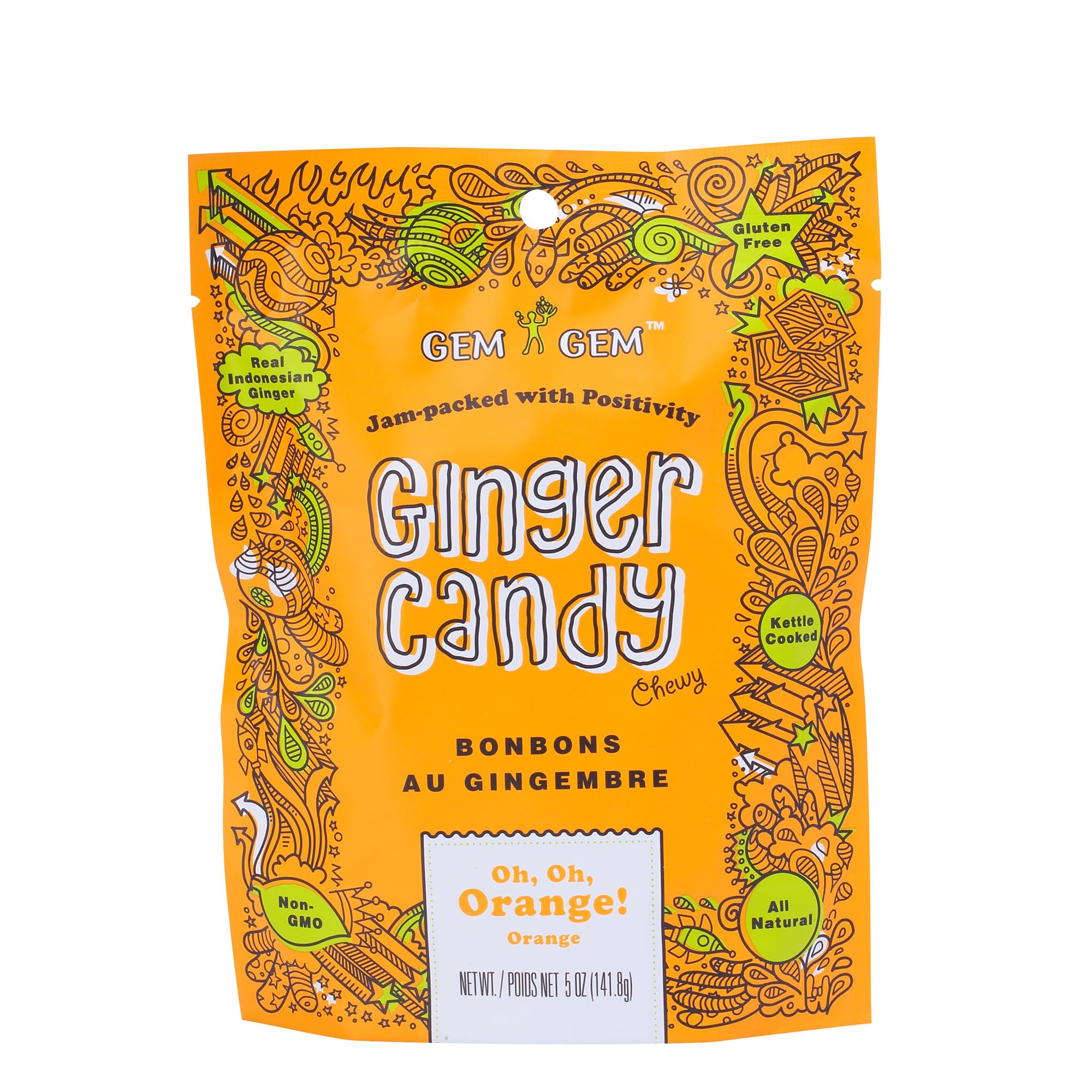 Gem Gem Ginger Candy Chewy Ginger Chews (Mango, 5.0oz