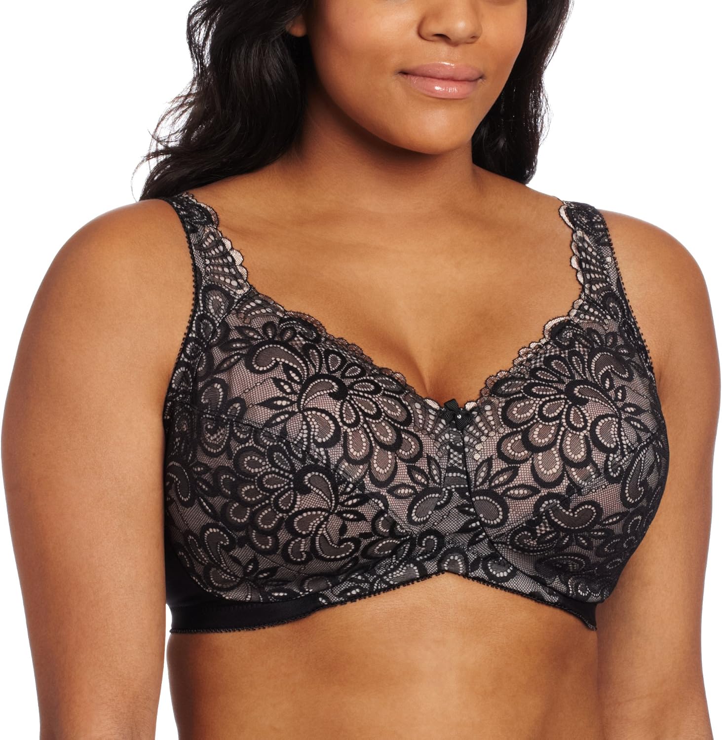 Glamorise Women's Elegance All Over Lace Soft Cup Bra at Amazon Women’s Clothing store Bras