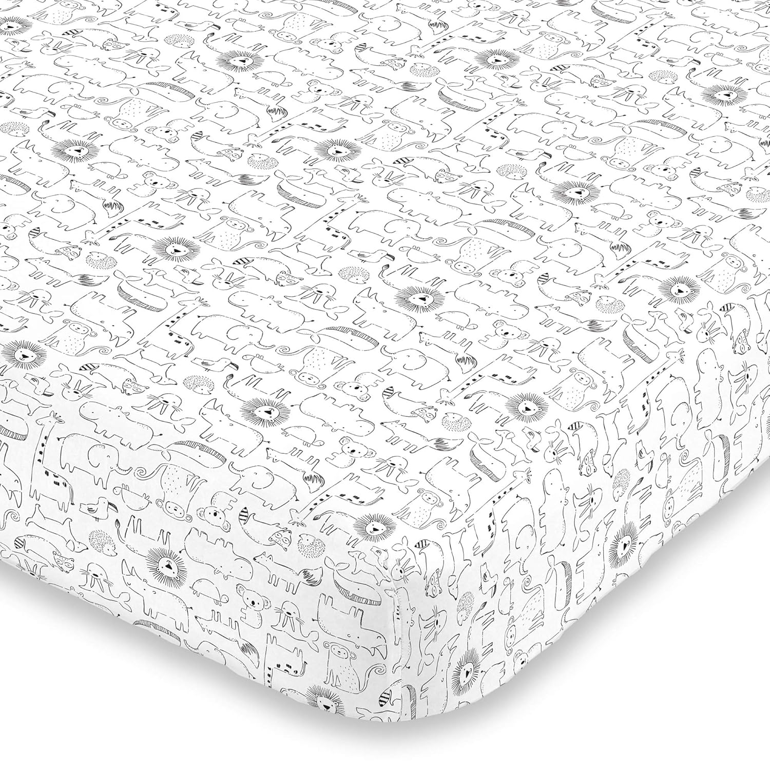 black and white fitted crib sheet