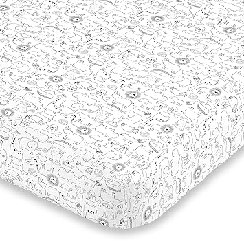 black and white fitted crib sheet
