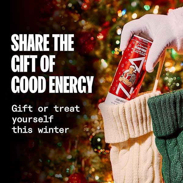 ZOA ENERGY SUGAR FREE ENERGY DRINKS WITH ELECTROLYTES FOR HYDRATION, DWANTA’S HOLIDAY PUNCH, 12 PACK, 12 FL OZ CANS