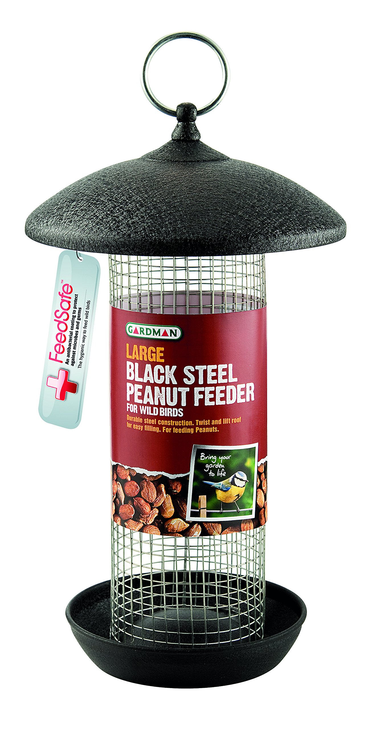Gardman A01481 Large Steel Peanut Feeder - Black, 16 x 19 x 4 cm โ image 1