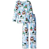 Sara's Prints Girls Ruffle Top & Pant Pajama Set Unicorn