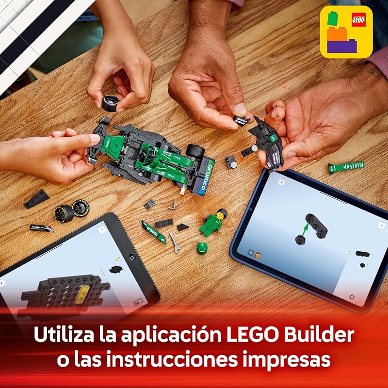 Speed Champions Coche de Carreras Aston Martin Aramco F1 AMR24 de Juguete, Maqueta de Vehículo de Fórmula 1 con Minifigura de Piloto, Regalo para Niños y Niñas de 10 Años o Más 77245